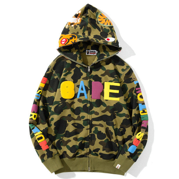 BAPE ABC Camo Logo Hoodie - Blue & Green