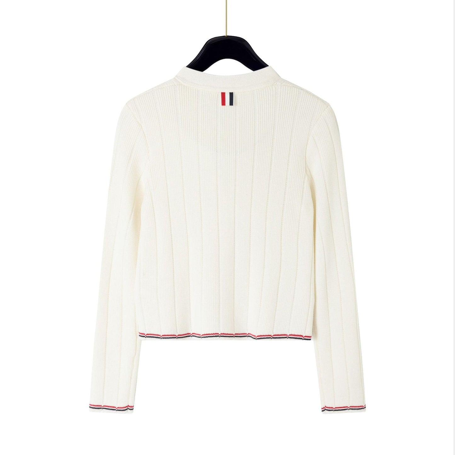 Spring Summer Pure Cotton Contrast Lapel Cardigan