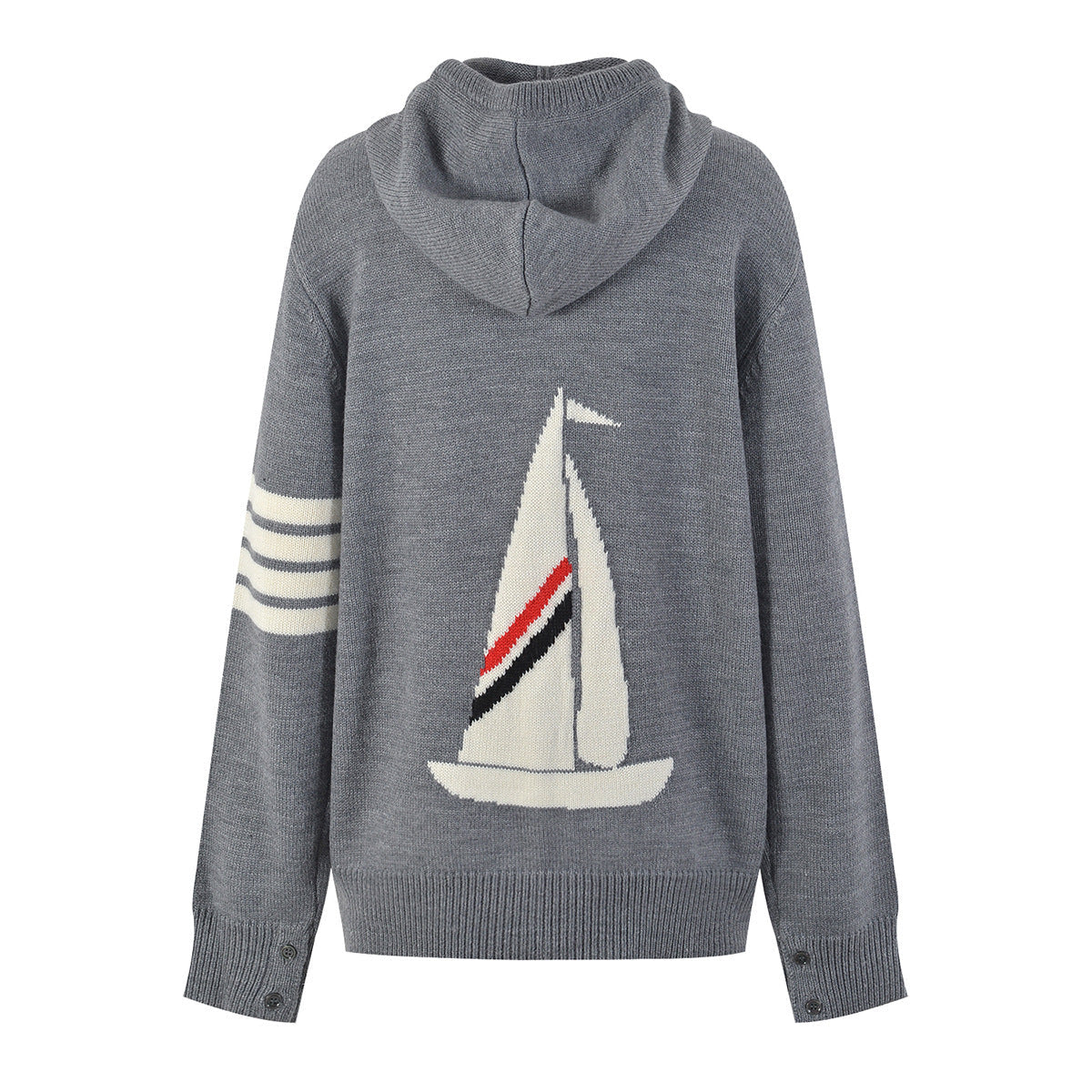 THOM  Sailboat jacquard hoodie THOM TREND