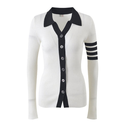 Thom Browne Women's Contrast Lapel Cardigan