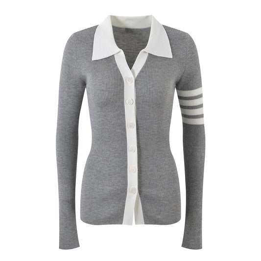 Thom Browne Women's Contrast Lapel Cardigan