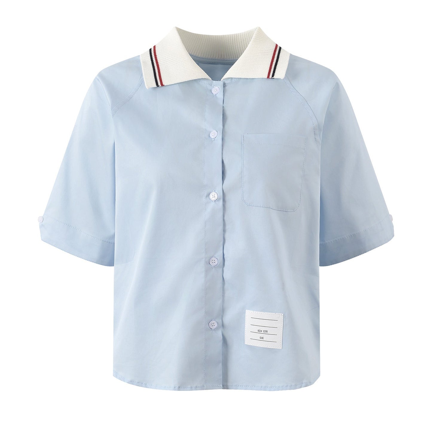 Thom Browne Ladies Lapel Short Shirt