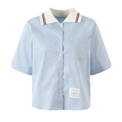 Thom Browne Ladies Lapel Short Shirt