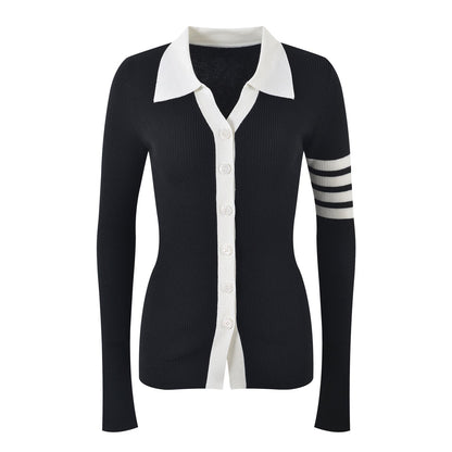 Thom Browne Women's Contrast Lapel Cardigan