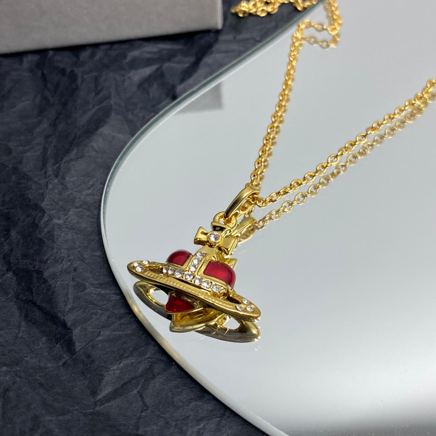 Vivienne Westwood Minimalist Planet Crystal Necklace