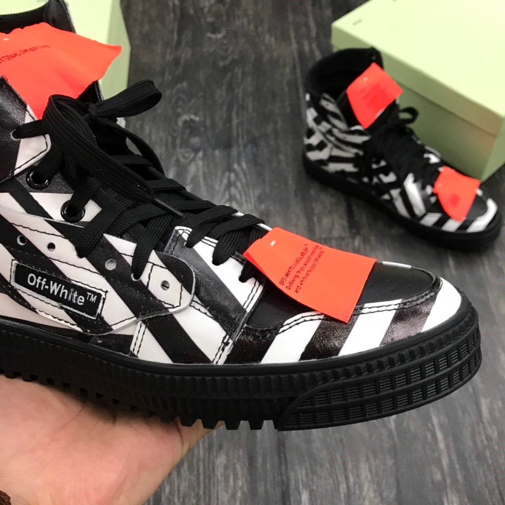 OFF-Whlte Arrow Logo Leather Sneakers #43