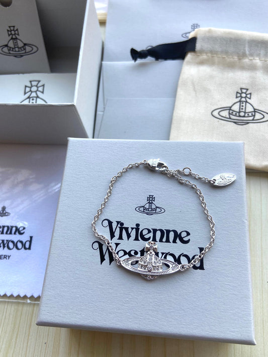 Vivienne Westwood Saturn Full-Rhinestone Bracelet