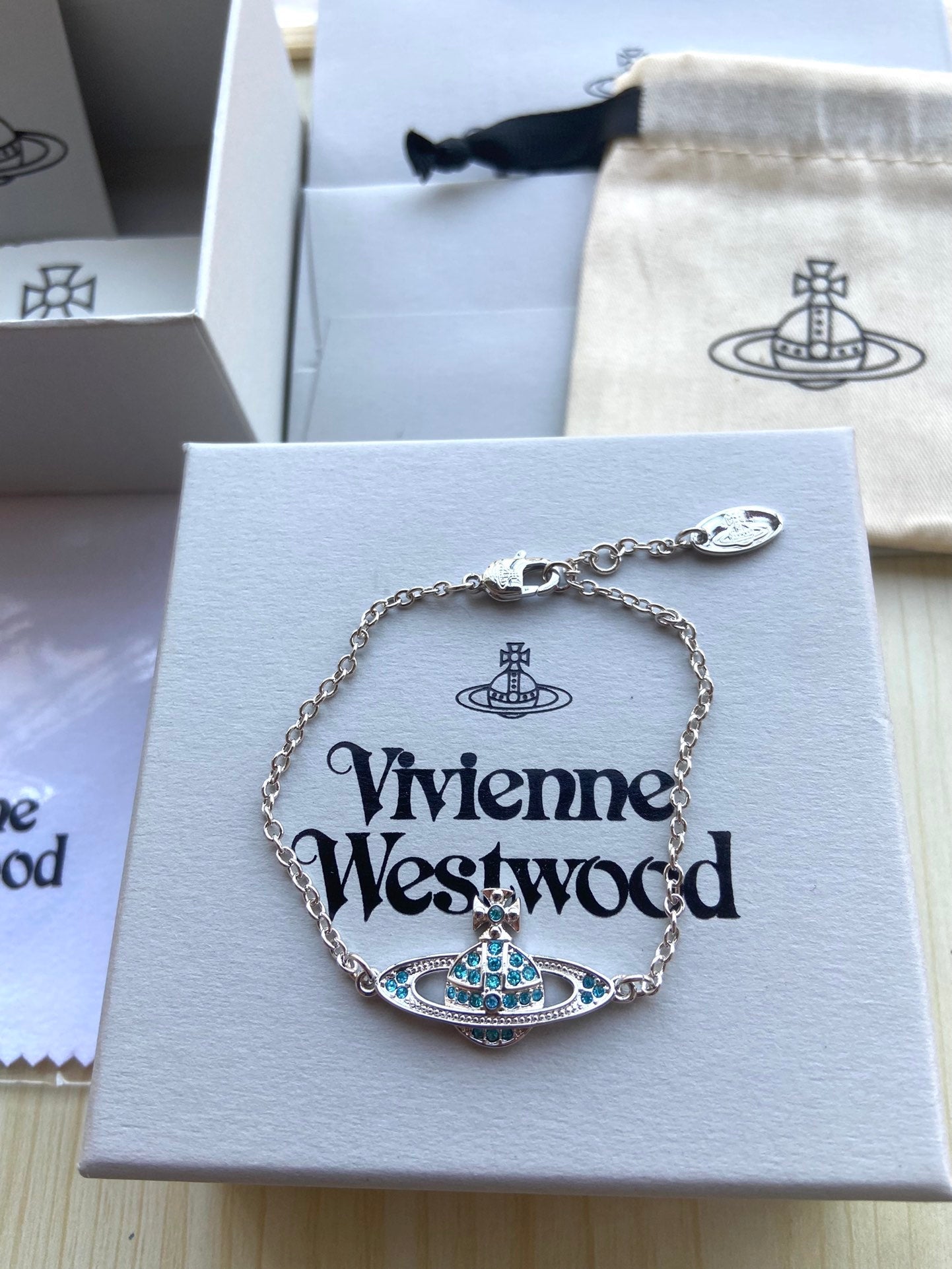 Vivienne Westwood Saturn Full-Rhinestone Bracelet