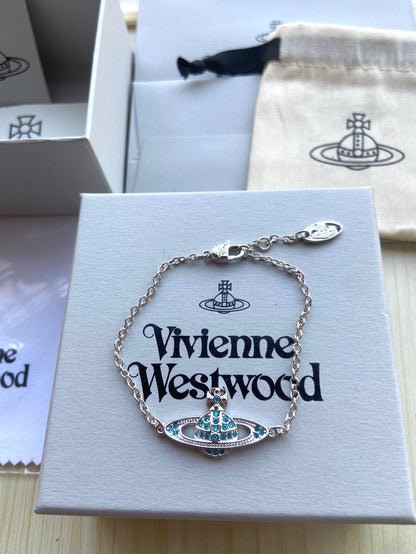 Vivienne Westwood Saturn Full-Rhinestone Bracelet