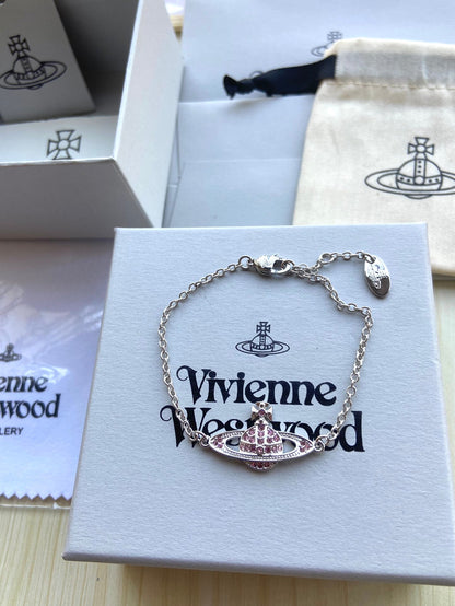 Vivienne Westwood Saturn Full-Rhinestone Bracelet