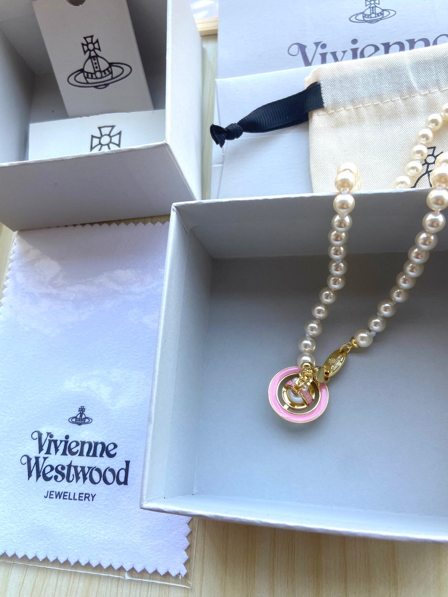 Vivienne Westwood Crystal Ball & Pearl Necklace