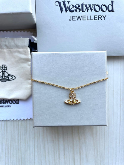 Vivienne Westwood "Planet" Full-Rhinestone Clavicle Necklace