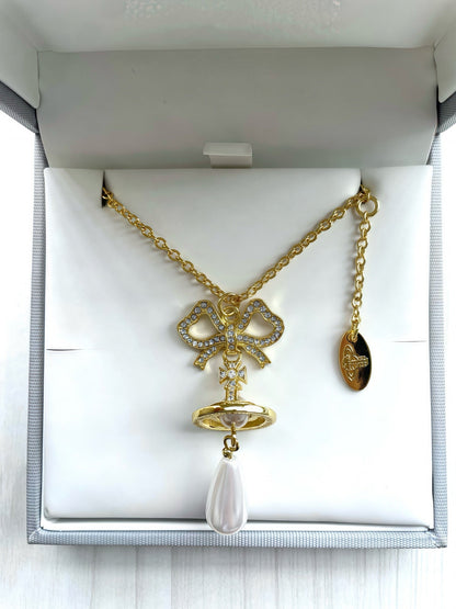 Vivienne Westwood Pearl & Rhinestone Necklace
