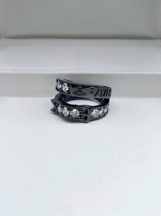 Vivienne Westwood Full-Rhinestone Letter Ring