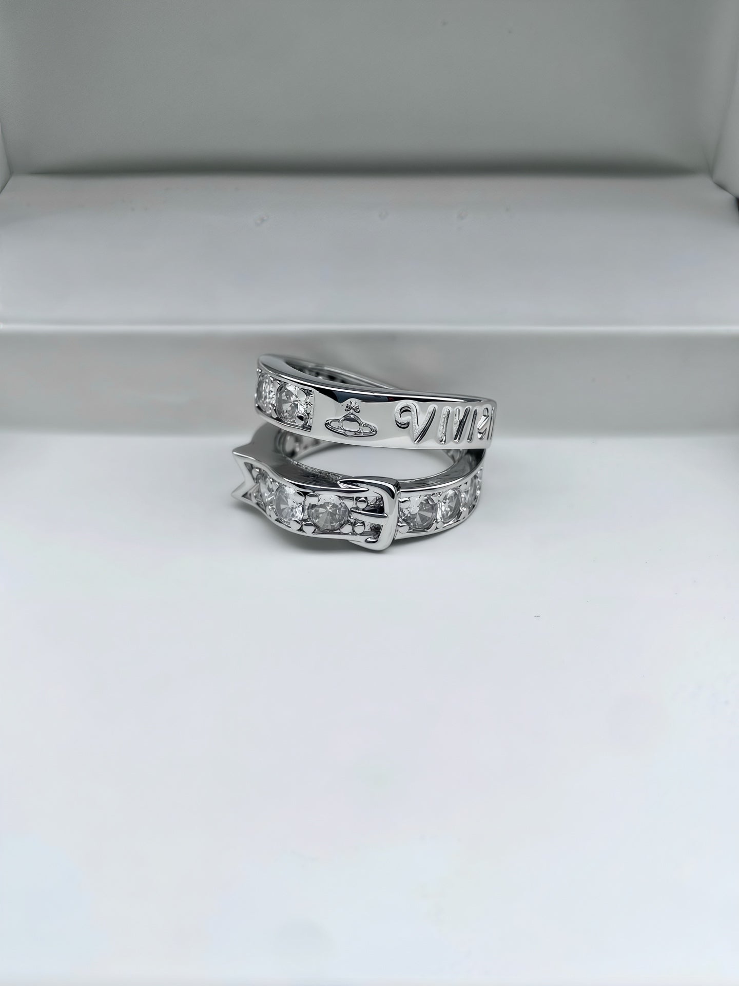 Vivienne Westwood Full-Rhinestone Letter Ring