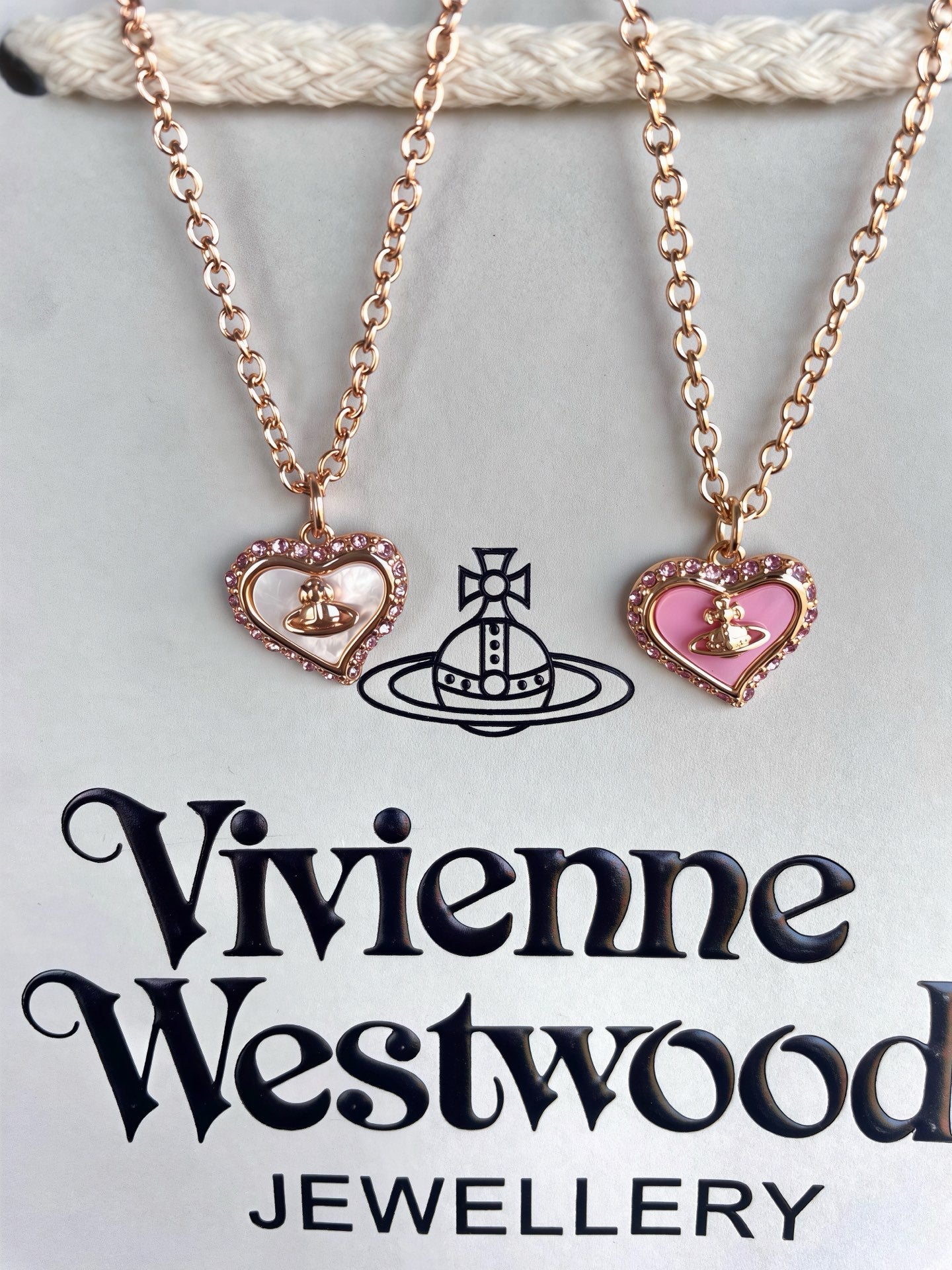 Vivienne Westwood Shell & Rhinestone Collarbone Necklace